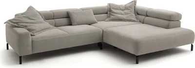 Produktbild von KAWOLA Sofa DELIA Ecksofa Cord steingrau Recamiere rechts
