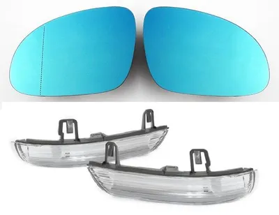 Produktbild von Spiegel LED Blinker + Glas blau für VW Passat 3BG B5 B6 3C Sharan Eos Golf 5