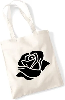 Produktbild von Huuraa Jutebeutel Rose Blüte 10 Liter Natural Baumwolle Tasche Geschenkidee