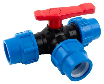 Produktbild von PE Drieweg Kogelkraan T-Verbinder, 25 mm, für Bewässerung