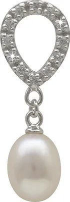 Produktbild von Anhänger mit Perle Süßwasser Zuchtperle weiß & Zirkonia 925 Silber Damen
