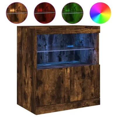 Obrázek produktu pro Příborník s LED osvětlením kouřový dub 60 x 37 x 67 cm