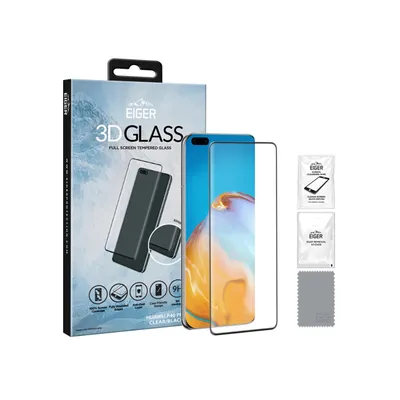 Obrázok produktu pre Eiger 3D GLASS, Huawei, P40 Pro/P40 Pro+, odolné proti prachu, odolné proti poškriabaniu, čierne, priehľadné, 1 ks