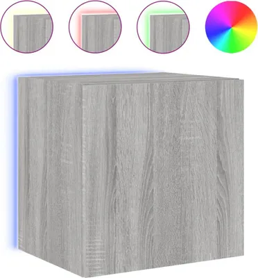 Produktbild von vidaXL TV-Wandschrank mit LED-Leuchten Grau Sonoma 40,5x35x40 cm