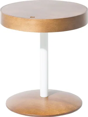 Produktbild von BELIANI Couchtisch Braun Gold Weiß Verdeckte Schublade Rund Modern Landhausstil