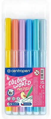 Produktbild von Popisovač Centropen 7550, vypratelný, pastelový mix, sada 6 ks