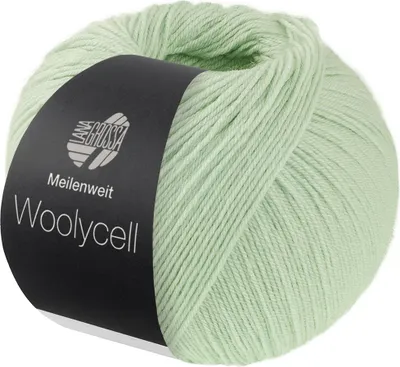 Produktbild von Lana Grossa Meilenweit 100 g WOOLYCELL 4-fach Sockengarn ohne Polyamidanteil 400 m Farbe 006 - Weißgrün