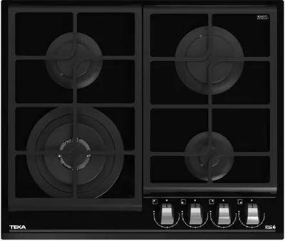 Produktbild von Teka GZC 64320, Schwarz, Integriert, 60 cm, Gaskochfeld, Glaskeramik, 4 Zone(n)