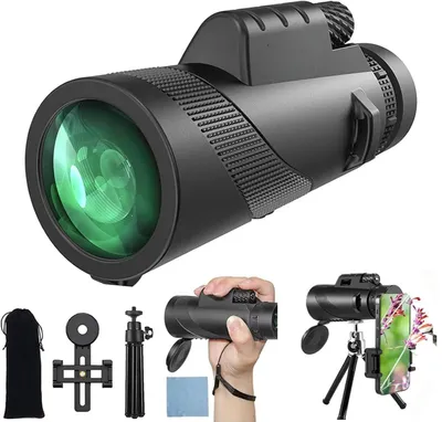 Immagine prodotto di Omgoods - Monocolo 12x50 con adattatore per smartphone - Ideale per l'osservazione degli uccelli e della natura