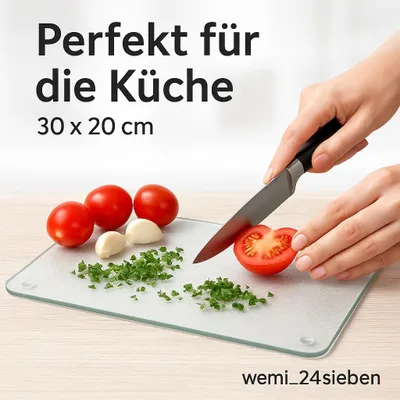 Immagine prodotto di Kerafactum Tagliere in vetro temperato trasparente 30x20 cm