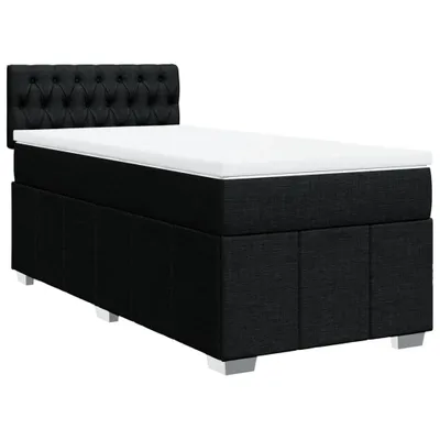 Image de vidaXL Lit boxspring avec matelas noir 80x200 cm tissu