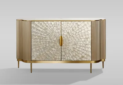 Produktbild von Stilig ST906 Kommode Champagnergold mit Marmorplatte 150x40x88 cm