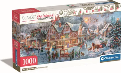 Obrázok produktu pre CLEMENTONI Puzzle 1000 Vianočná panoráma + plagát 39927