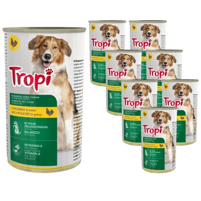 Zdjęcie produktu dla Tropi Drób Mokra Karma Duża Puszka Dla Dorosłego Psa 1,25 Kg