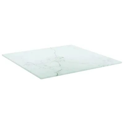Immagine prodotto di Piano Tavolo Bianco 40x40 cm 6 mm Vetro Temperato Design Marmo