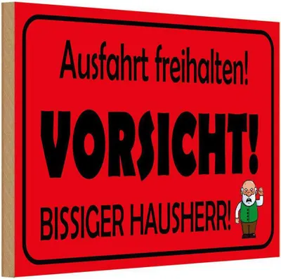 Produktbild von vianmo Holzschild 20x30 cm Ausfahrt freihalten biss. Hausherr