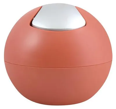 Produktbild von Spirella Kosmetikeimer 1 Liter Abfalleimer Schwingdeckeleimer Tischabfalleimer Bowl Terracotta Rot Matt