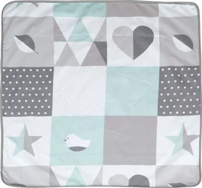 Produktbild von roba Babydecke 'Happy Patch', 2 seitig: 1x super weich, warm & flauschig, 1x 100% Baumwolle