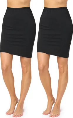 Produktbild von Merry Style Damen Unterrock Petticoat für Röcke MS10-204(2Pack-Schwarz/Schwarz, 3XL)