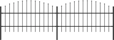 Immagine prodotto di Recinzione da Giardino con Punta a Lancia in Acciaio 359x100 cm Nero