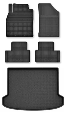 Produktbild von Gummimatten + Kofferraumwanne für Kia Sportage V 2021- – Schwarz, Semi-Universal, angepasst – Wielganizator Semi-Universal