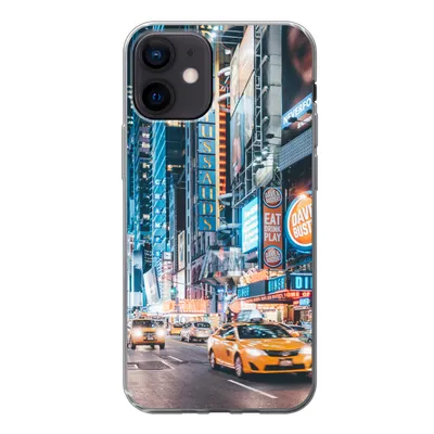 Produktbild von MuchoWow® Handyhülle Schutzhülle Hülle für iPhone 12 New York bei Nacht Silikon Softcase Handy Hülle - Schutzhülle