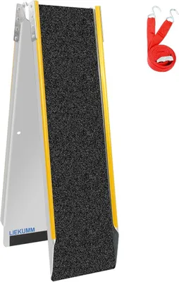 Imagen del producto de Rampa de carga plegable para motocicleta, 180 cm, rampa de aluminio para bicicletas, ideal para escaleras. Capacidad de carga: 300 kg. Antideslizante. Rampa para bicicletas eléctricas, remolques, vehículos todo terreno (ATV), motocicletas, bicicletas, automóviles. Rampa de carga