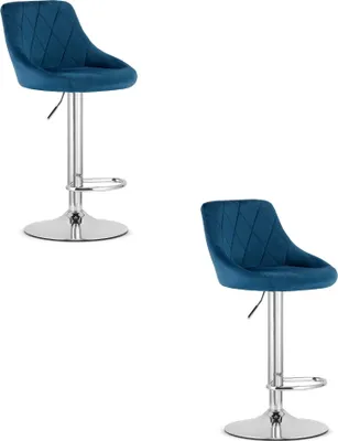 Immagine prodotto di Hocker KAST - velluto blu navy / base cromata x 2