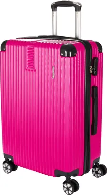 Zdjęcie produktu dla BRUBAKER Walizka podróżna z twardą skorupą London – walizka na kółkach z zamkiem szyfrowym i 4 kółkami – walizka trolley 43 x 66,5 x 26 cm, L, różowa
