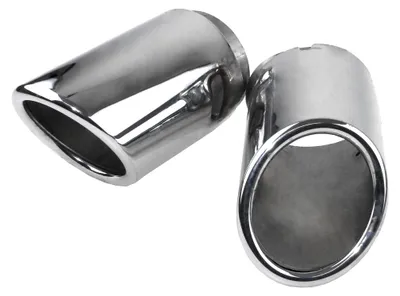 Für viele Fahrzeuge 2x Premium Endrohre Chrom Rund Auspuff in Original Qualität in der Farbe Chrom von KUFATEC GmbH & Co. KG