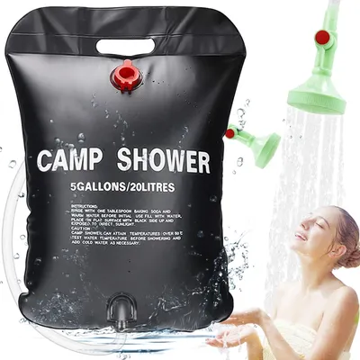 Produktbild von Campingdusche 20 L, Solardusche, Tragbar, Leicht, Zusammenklappbar, PVC