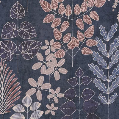 Produktbild von Profhome 791494-GU Landhaus Tapete Floral blau violett creme hell-blau 5,33 m2