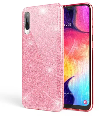 Zdjęcie produktu dla NALIA brokatowe etui na telefon komórkowy Samsung Galaxy A50, diamentowe etui ochronne brokatowe etui na telefon komórkowy różowe