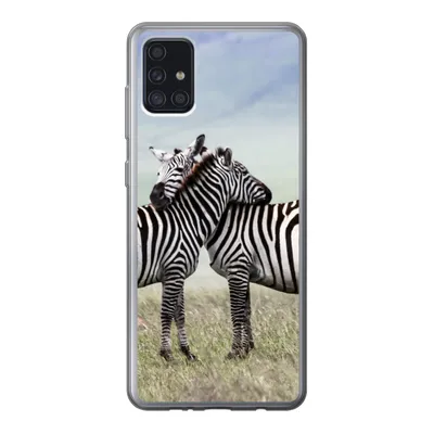Produktbild von MuchoWow® Handyhülle Schutzhülle Hülle für Samsung Galaxy A52 5G Zebras - Gras - Schwarz - Weiß Silikon Softcase Handy Hülle - Umschlag