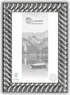 Produktbild von Bilderrahmen Antik Massivholz 'TURIN' Shabby Chic Vintage Barock | Silber | CLAMARO, Größe:75x45