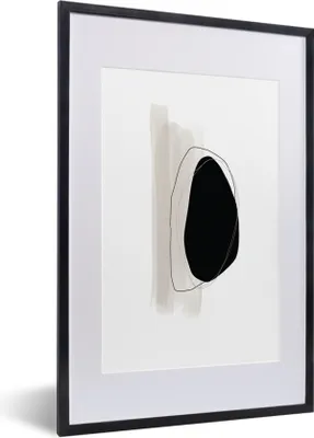 Produktbild von MuchoWow® Gerahmtes Poster Schwarz - Farbe - Pastell 40x60 cm - Poster mit Schwarzem Bilderrahmen Wandposter Rahmen Foto Bilder - Poster in Rahmen