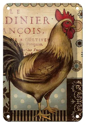 Produktbild von Blechschild Spruch 12x18cm Nostalgie Huhn Vintage Antik