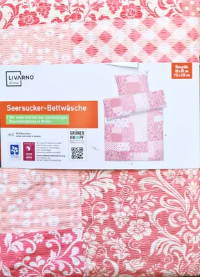 Produktbild von LIVARNO home Seersucker Bettwäsche Garnitur XL 155 x 220 cm Reißverschluss NEU