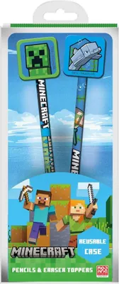 Immagine prodotto di Minecraft - Matita con attacco, Icon 2-Pack PM10457 (Taglia unica) (Blu/Verde)