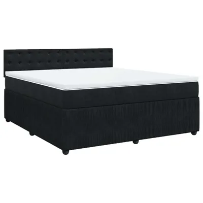 Produktbild von Boxspringbett mit Matratze Schwarz 180x200 cm Samt