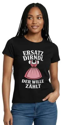 Produktbild von Spreadshirt Ersatz Dirndl | Der Wille Zählt Frauen T-Shirt, L, Schwarz