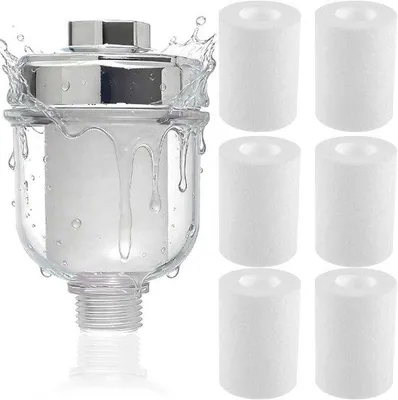 Produktbild von Famanu Duschfilter mit 6 austauschbaren Filterelementen - Inline Kalkfilter für Duschen