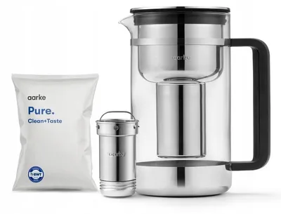 Aarke Filterkanne aus Glas 2,84 l mit BWT Pure Filtergranulat für Trinkwasser