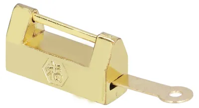 Image de Mini cadenas rétro doré vintage en laiton pour boîte en bois, armoire ou décoration d'intérieur