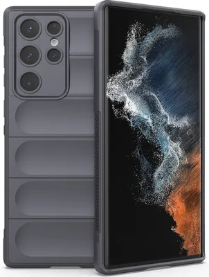 Produktbild von Samsung S22 Ultra 5G Hülle, Weich TPU Silikon Stossfest Anti-rutsch Schutzhülle für Samsung Galaxy S22 Ultra 5G Dunkelgrau