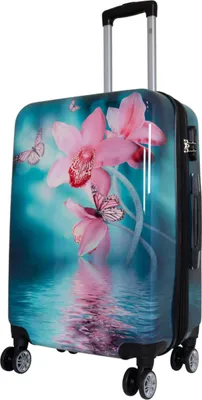 Produktbild von Hartschalen Reise Koffer Trolley mit Dehnfalte Motiv Orchidee - Gr. L