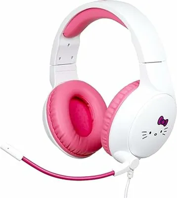 Imagen del producto de Konix Hello Kitty, cable, juego, 20 - 20000 Hz, auriculares con micrófono, rosa, blanco