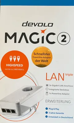 Produktbild von devolo Magic 2 LAN triple Powerline 3x Gigabit LAN Port 1x Erweiterungsadapter