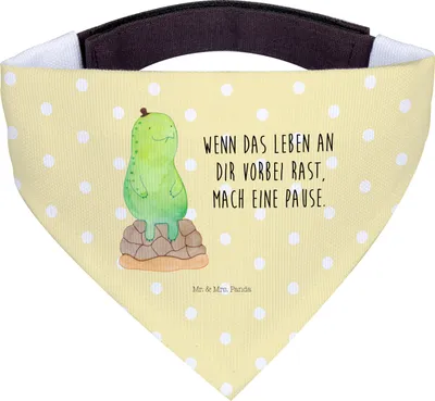 Produktbild von Mr. & Mrs. Panda Hundehalstuch L Schildkröte Pause - Gelb Pastell - Geschenk, Dreieckstuch, Achtsamkeit, Bandana, Entspannen, Halstuch für Hund, Achtsam, Hunde