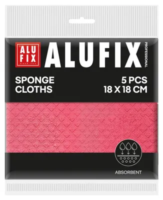 Produktbild von ALUFIX Economy Reinigungstuch/ 18x18cm/ Zellulose/absorbierend/ 5 Stück/Rosa